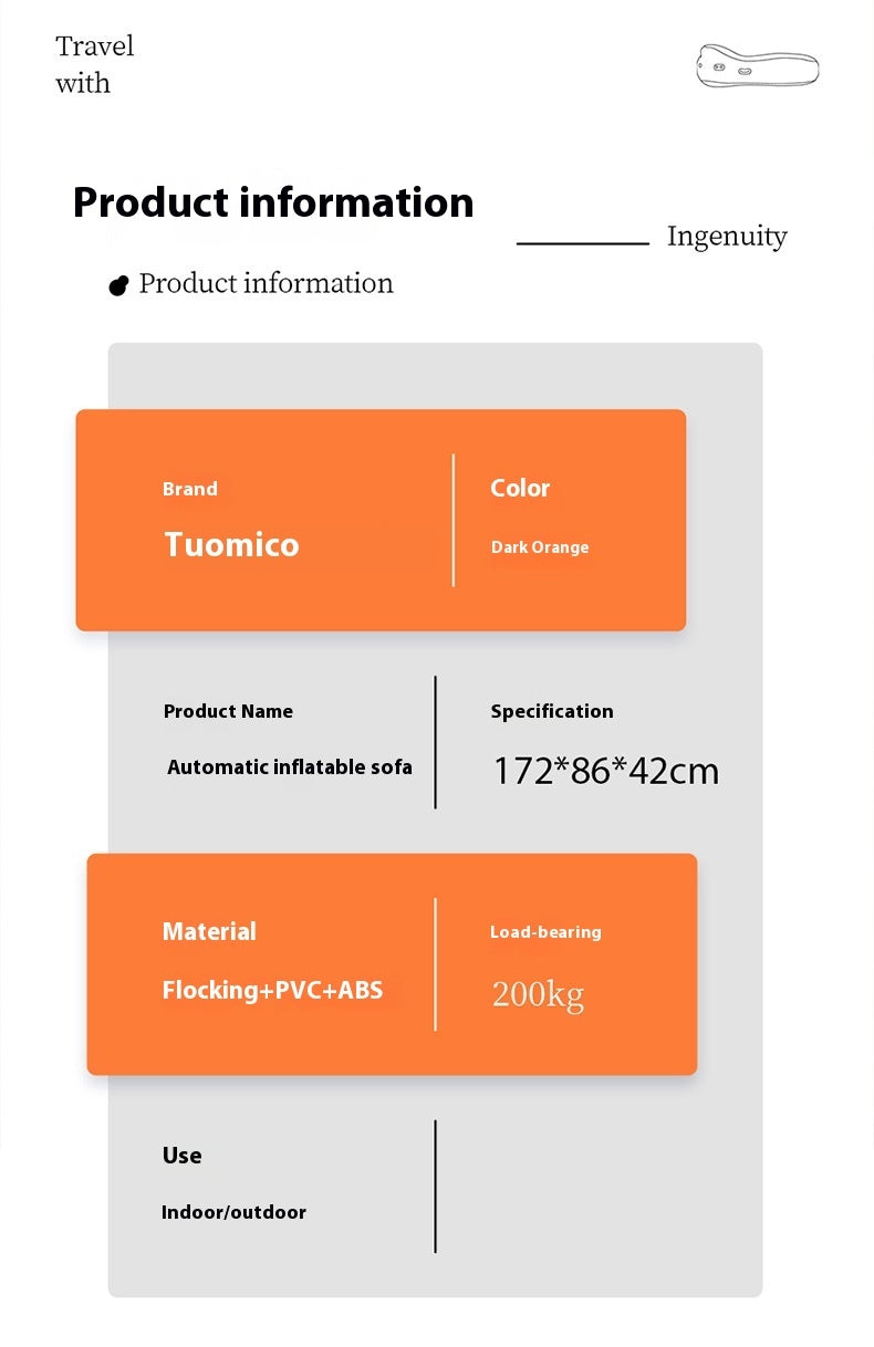 Automatic Inflatable Sofa Floatation Bed Outdoor Camping Portable Lazy Lunch Break Floor Shop Home Airbed