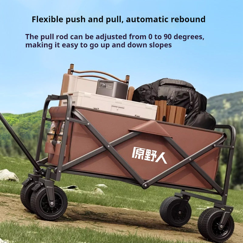 Outdoor Camping Cart Shopping Stall Shopping Trolley Portable Folding Luggage Trailer