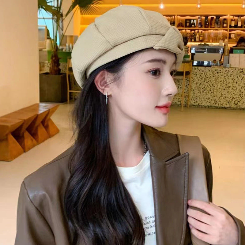 Korean Style Sweet Bowknot Beret Female Japanese Style