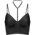 Women's Black No Steel Ring Bra Halterneck Bra
