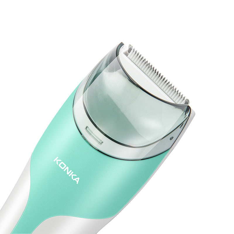 Export Mute Hair-Absorbing Hair Clipper Large Capacity USB Rechargeable Waterproof Electric Hair Clipper Ceramic Blade Gair Clipper