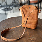 Vintage Handmade Small Women's Soft Leather Mobile Phone Single Shoulder Crossbody Bag