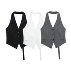 Women's Backless Hanging Collar Vest Jacket