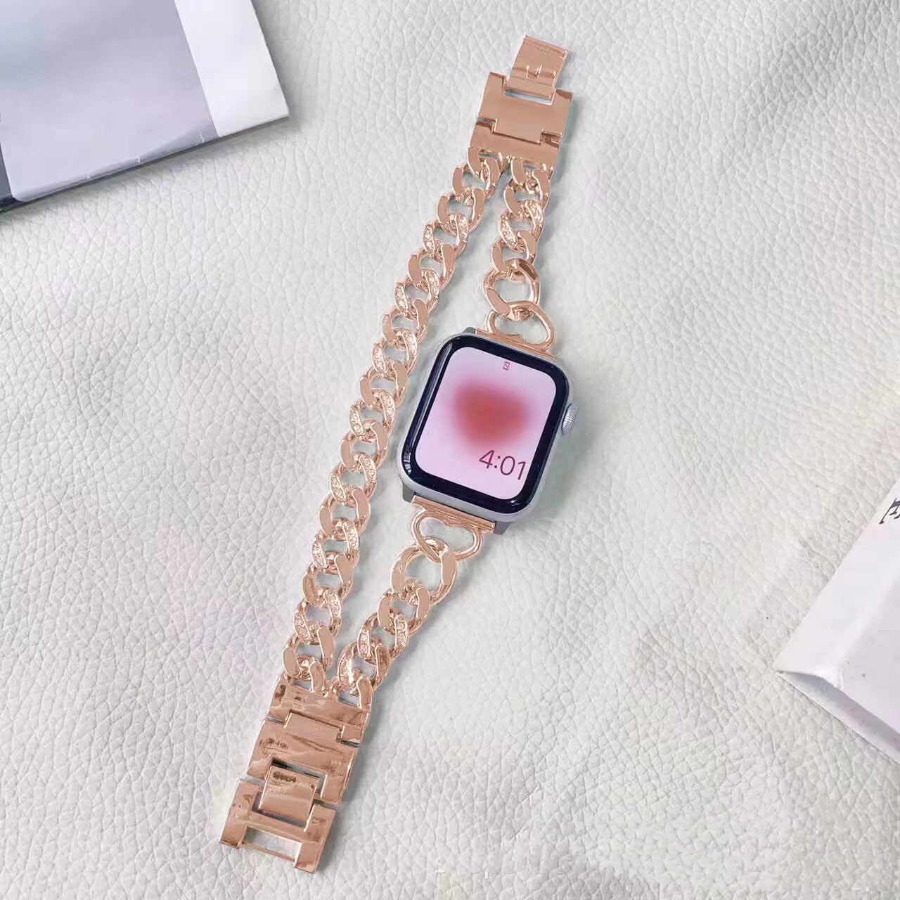 Double Ring Chain Metal Diamond Strap