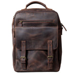 Retro Crazy Horse Leather Handmade First Layer Cowhide Backpack Schoolbags Travel Bag