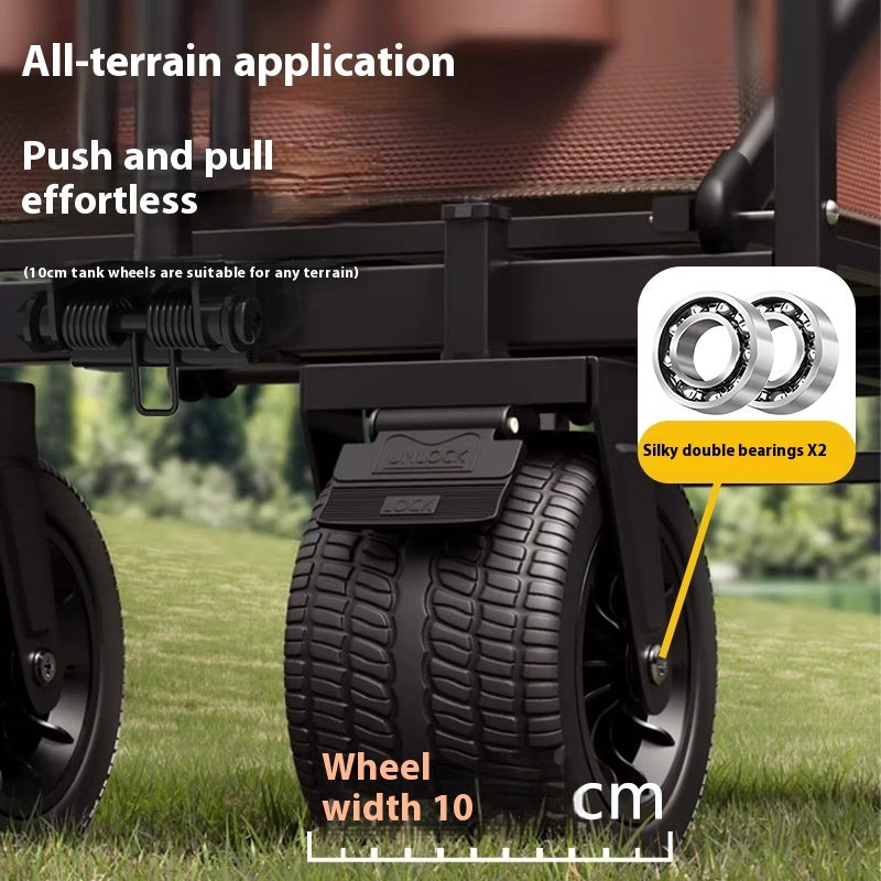 Outdoor Camping Cart Shopping Stall Shopping Trolley Portable Folding Luggage Trailer