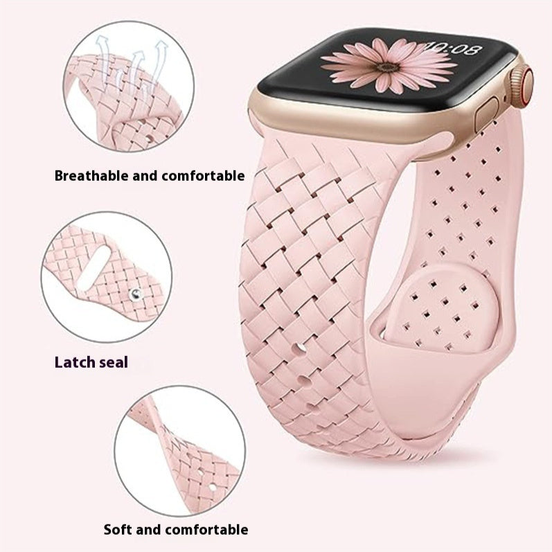 Woven Pattern Silicone Watch Strap
