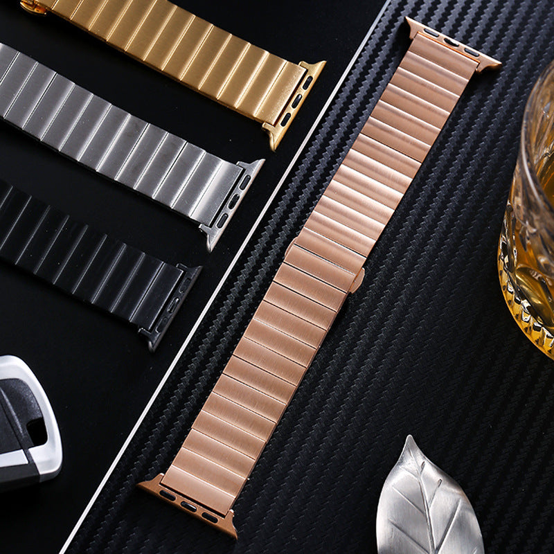 Smart Watch Band Bamboo Stainless Steel Metal Strap