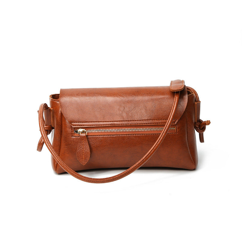 Oil Wax Leather Messenger Women's Fashion Shoulder Bag