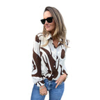 European And American Shirt Printed Casual Long Sleeve