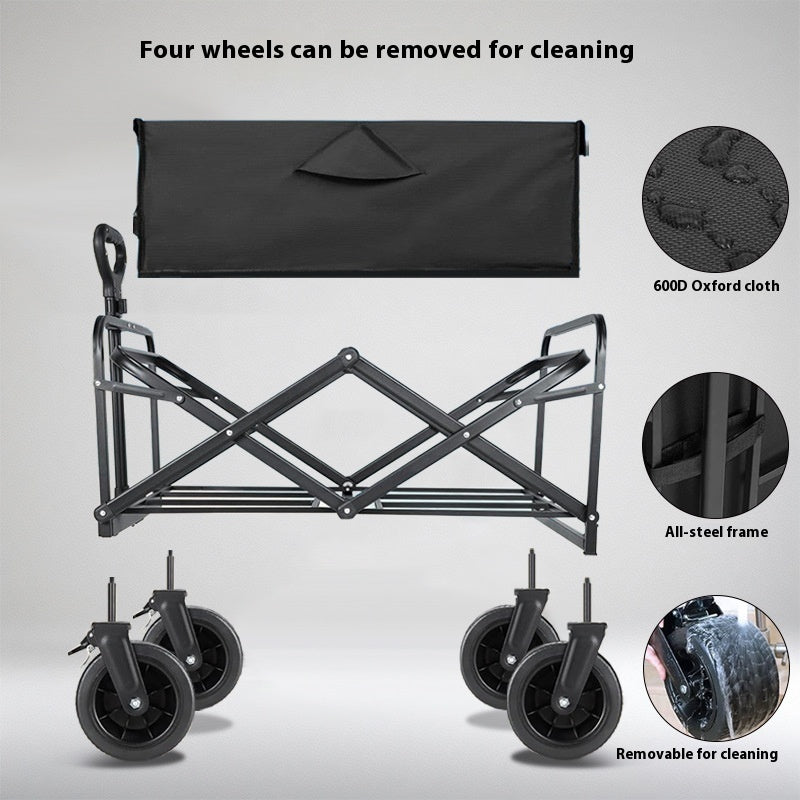Four-wheel Disassembly Garden Folding Camping Cart Outdoor