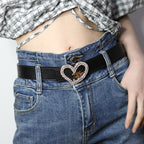 Black Ladies Belt Love Inset Rhinestone Golden Kiss Belt Fashion Hundred Matching Jeans Skirt Coat Coat