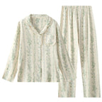 Double-layer Gauze Floral All Cotton Loose Pajamas Homewear Suit